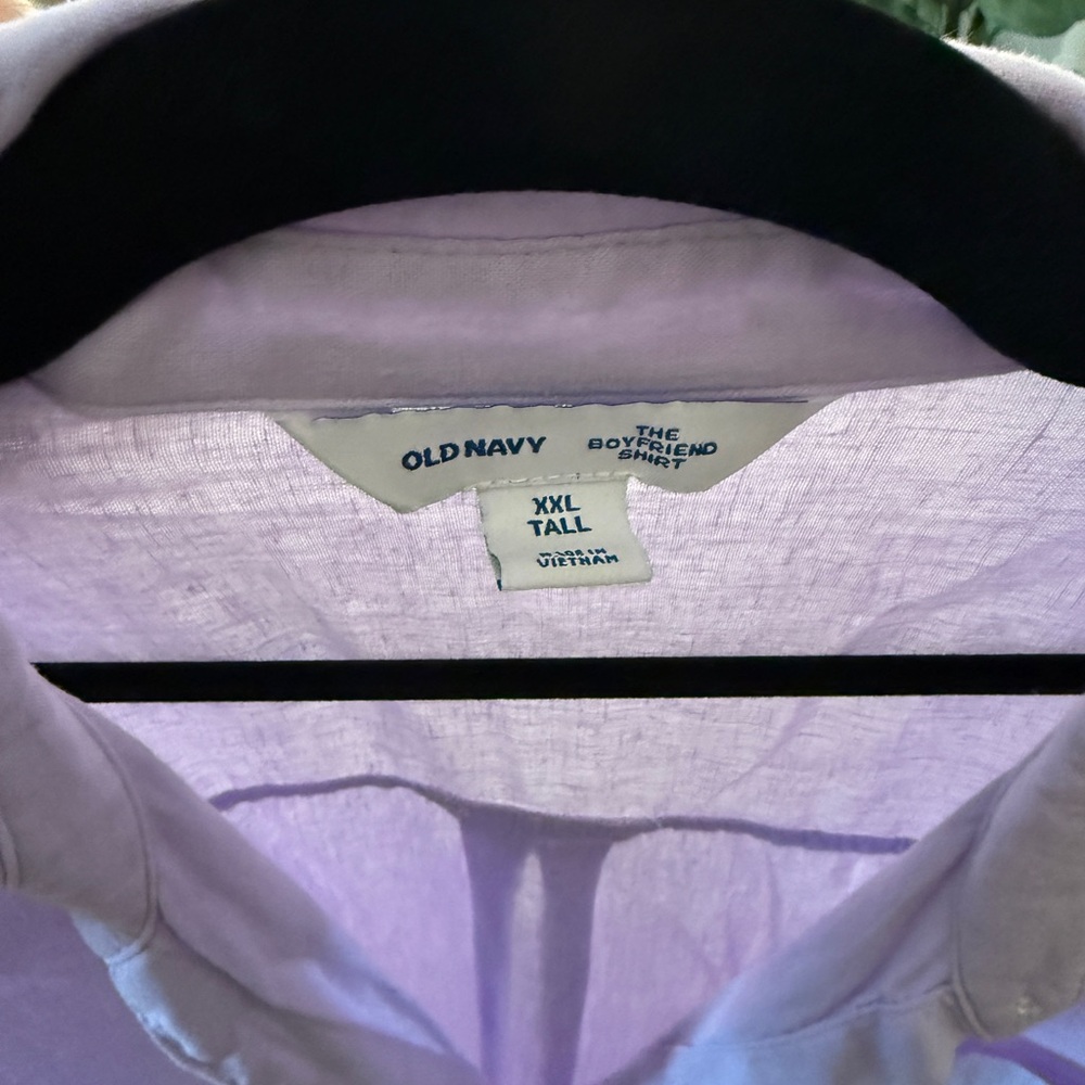 Old Navy Light Purple Boyfriend Shirt - Picture 4 of 4
